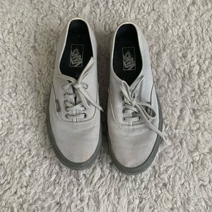 Vans gray with gray gum sole shoes